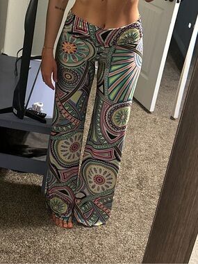 Bohemian Wide-Leg Printed Palazzo Pants - Multicolor